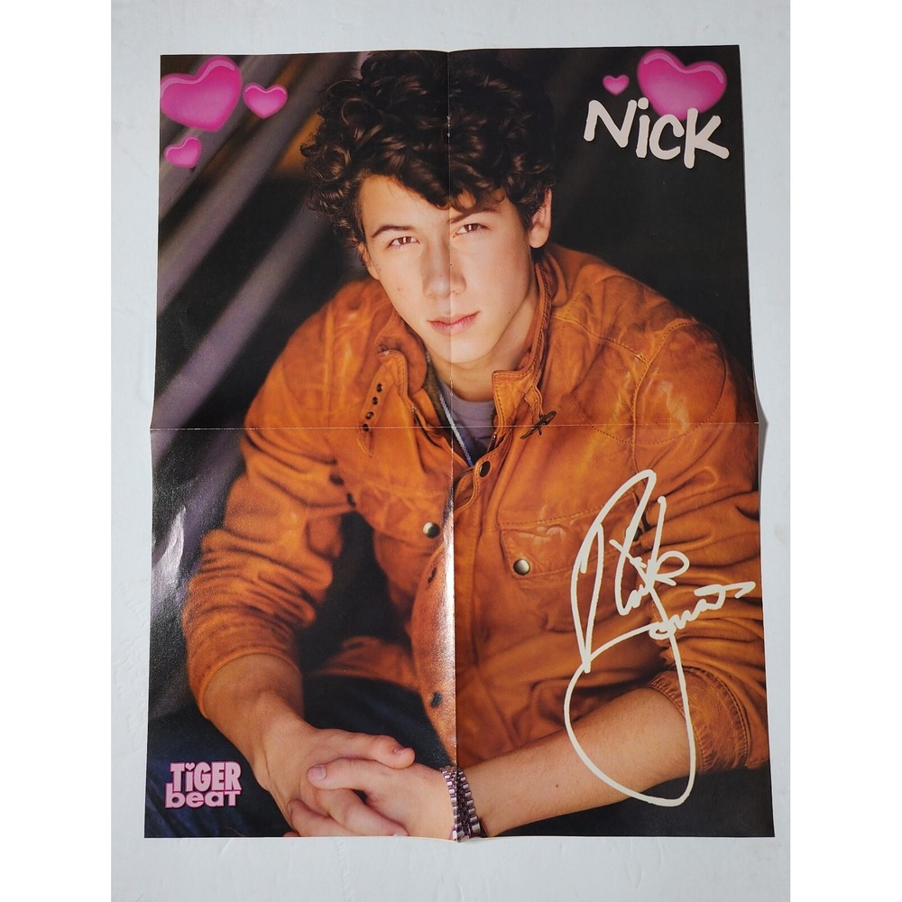 Nick Jonas Demi Lovato Double Sided Vintage Tiger Beat Poster Clipping 20x16